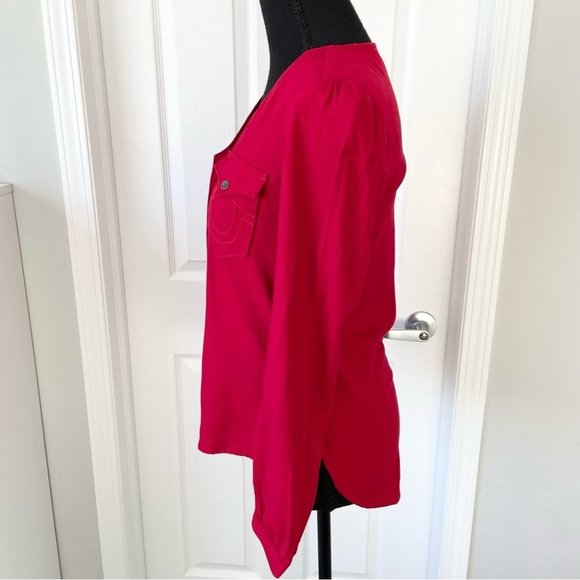 True Religion V Neck Button Down Blouse - Picture 2 of 14